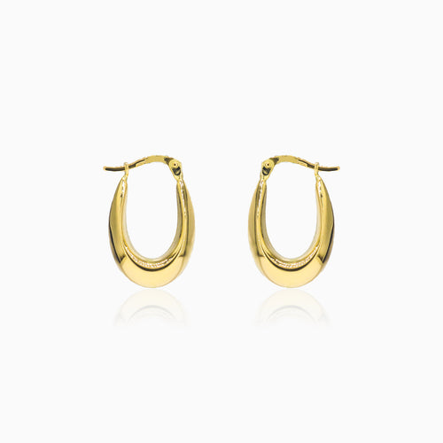 Drop gold hoop earrings