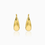 Drop gold hoop earrings