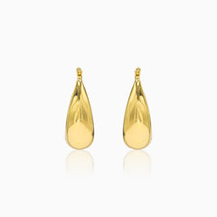 Drop gold hoop earrings