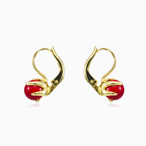 Einzigartige rote Korallenohrringe