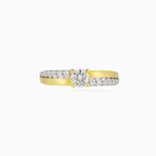 Zickzack-Ring aus Gold mit Zirkonia