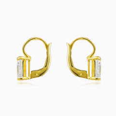 Radiant cubic zirconia gold earrings