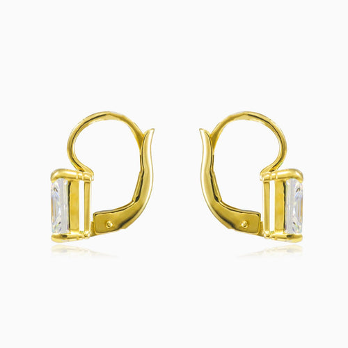 Radiant cubic zirconia gold earrings