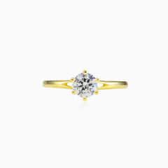 Six prong gold ring
