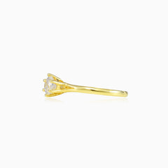 Six prong gold ring