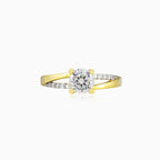 Accent double-lined gold ring