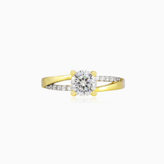 Accent double-lined gold ring