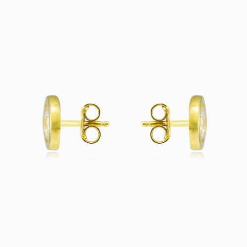 Ohrstecker aus Gold mit Kristall in Zargenfassung