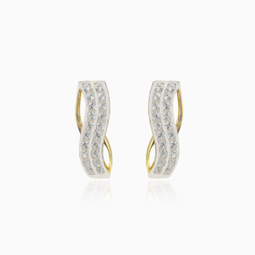 Gebogene-Linien-Cubic-Zirkonia-Goldohrringe