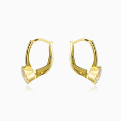 Bezel gold cubic zirconia earrings