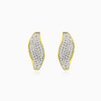 Wave gold cubic zirconia earrings