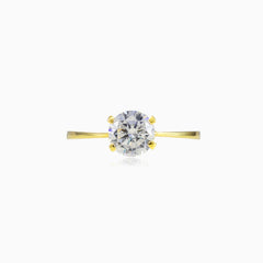 Four prong gold ring