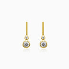 Diamant-Ohrringe aus Gold mit Zargenfassung