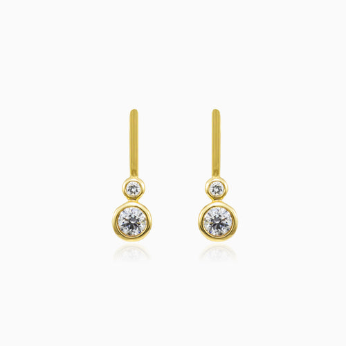 Diamant-Ohrringe aus Gold mit Zargenfassung