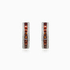 Garnet and diamond earrings