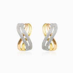 Tri-color diamond earrings