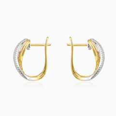 Tri-color diamond earrings