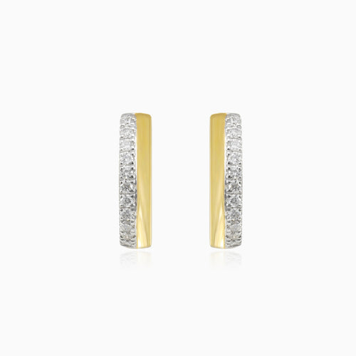 Gold and diamond earrings