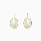 Oval nacre gold earrings