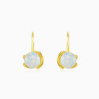 Unique white opal earrings