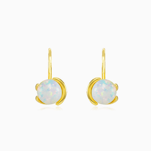 Unique white opal earrings