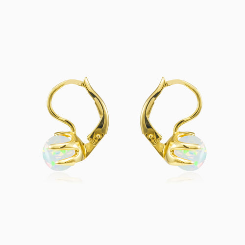 Unique white opal earrings