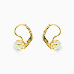 Boucles d’oreilles uniques en opale blanche