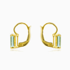 Blue topaz gold earrings