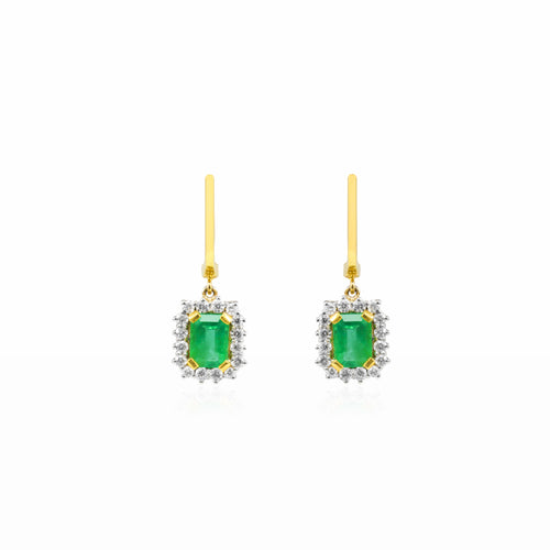 Königliche Smaragd-Diamant-Ohrringe