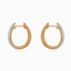 Pavé-Ohrringe aus Roségold mit Diamanten