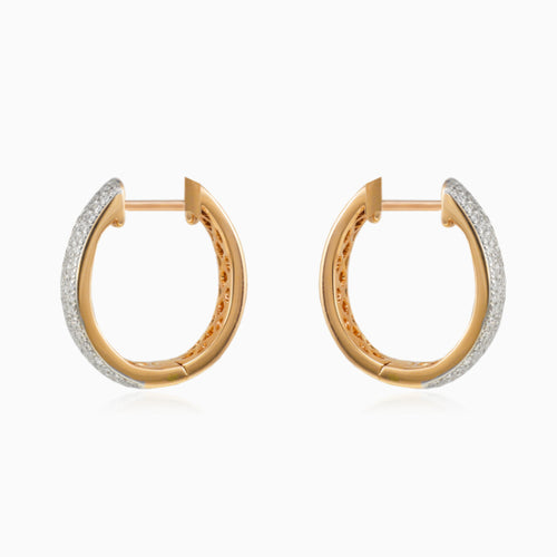 Pavé-Ohrringe aus Roségold mit Diamanten