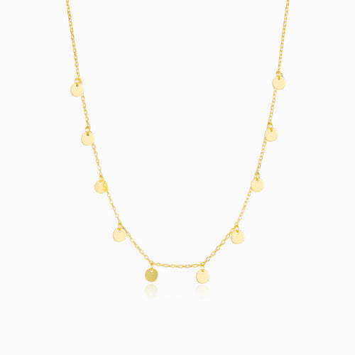 Gold plated daGold-plated bracelet with cubic zirconiangling necklace