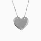 Plain heart silver necklace