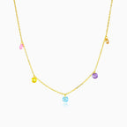 Gold plated mosaico dangling necklace