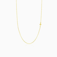 Minimalistische Goldkreuz-Halskette