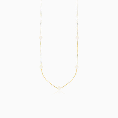 Halskette aus Gold mit fünf Perlen