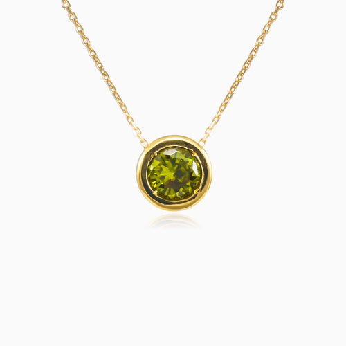 Collar de oro con olivino engastado