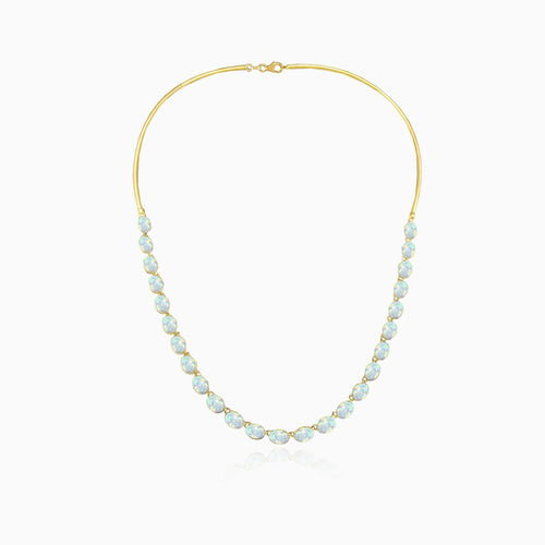 Opal-Halskette in Zargenfassung