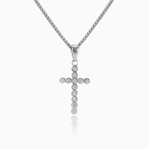 Rundes Silberkreuz mit Zirkonia