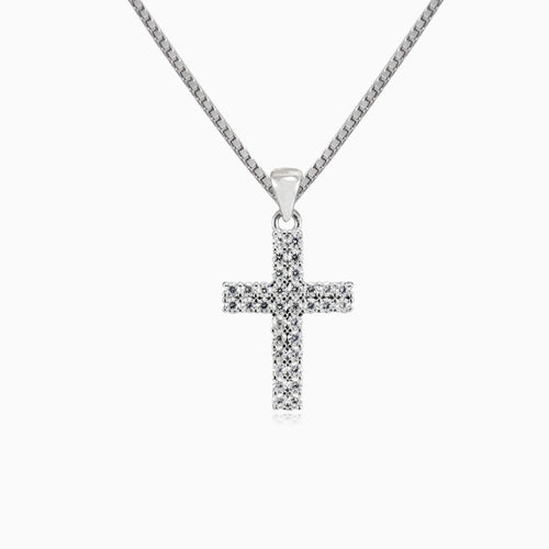 Kleines Kreuz mit zwei Zirkonia-Reihen