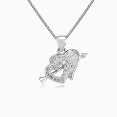 Two hearts arrow heart pendant
