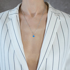 Round blue opal pendant