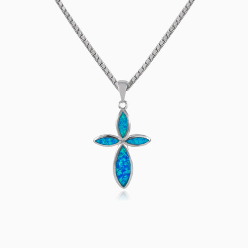 Marquise blauer Opal Kreuz
