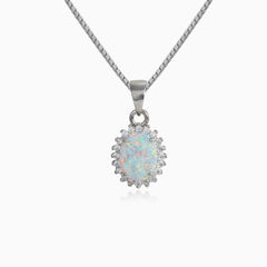 Royal white opal pendant