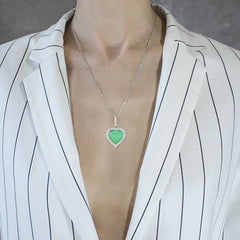 Pendentif cœur en tourmaline royale