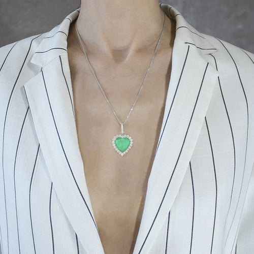 Pendentif cœur en tourmaline royale