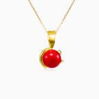 Unique red coral pendant