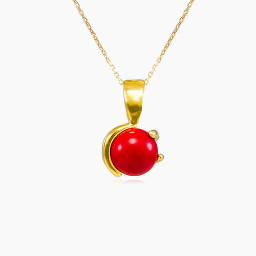 Unique red coral pendant