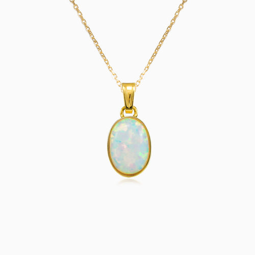 Schlichter Weißgold-Anhänger mit Opal