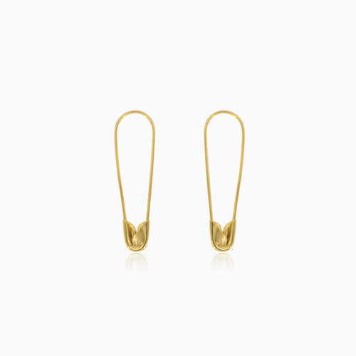 Gold Sicherheitsnadel Ohrringe